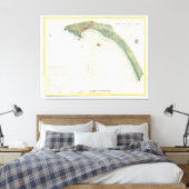  kaart van Crescent City Harbour CA (1859) Canvas Afdruk (Insitu (Slaapkamer))