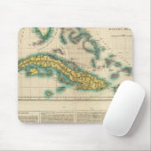 Kaart van Cuba en de Bahama-eilanden Muismat (Met muis)