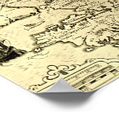 Kaart van Cuba en Hispaniola Poster (Hoek)