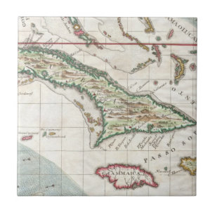  kaart van Cuba en Jamaica (1763) Tegeltje