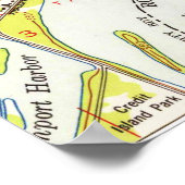  kaart van Davenport Iowa (1953) Poster (Hoek)