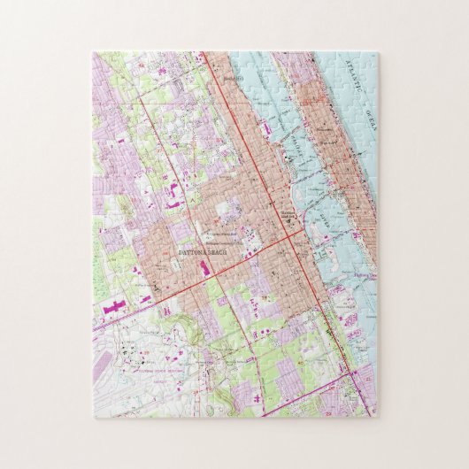  kaart van Daytona Beach Florida (1952) Legpuzzel (Verticaal)