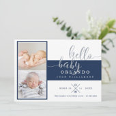 Kaart van de Aankondiging van de baby - Zeemacht & (Staand voorkant)