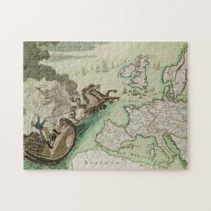 Kaart van de aanval van de marine op Engeland door Legpuzzel