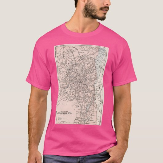  kaart van de Adirondack Mountains (1901) Bas T-shirt (Voorkant)