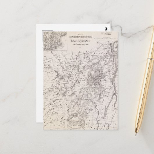  kaart van de Adirondacks New York (Voorkant / Achterkant in situ)