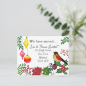 Kaart van de adreswijziging van Kerstmis - Retro R (Staand voorkant)