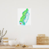 Kaart van de Amerikaanse oostkust Poster (Keuken)