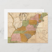  kaart van de Amerikaanse postwegen (1804) (Voorkant / Achterkant)