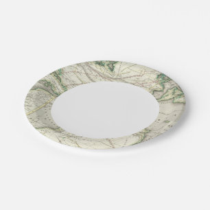 Kaart van de Atlantische Oceaan Papieren Bordje