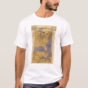 Kaart van de Atlantische staten T-shirt