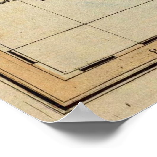 kaart van de Bahama's (1823) Poster (Hoek)