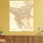 kaart van de Balkan (1832) Canvas Afdruk (Insitu (Woonkamer))