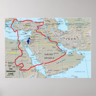 Kaart van de beloofde grond poster