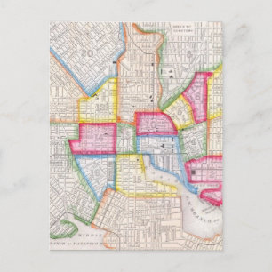  kaart van de binnenstad van Baltimore (1860)