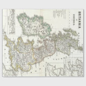 kaart van de Britse eilanden (1865) Cadeaupapier (Vlak)