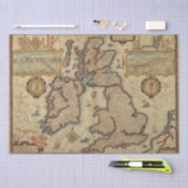  kaart van de Britse eilanden, ontkoppeling van va Tissuepapier (Craft)
