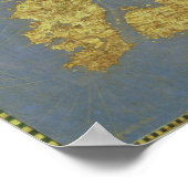 Kaart van de Britse eilanden van de 16e eeuw Poster (Hoek)