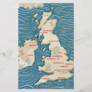 Kaart van de Britse Vintage Poster