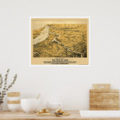 Kaart van de burgeroorlog in Panorama 1861 Poster (Keuken)