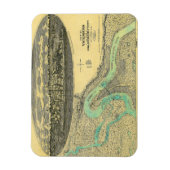 Kaart van de burgeroorlog van Vicksburg Mississipp Magneet (Verticaal)