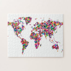 Kaart van de Butterflies van de wereld Legpuzzel