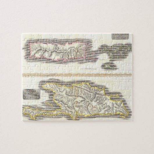 kaart van de Caribische eilanden (1815) Legpuzzel (Horizontaal)