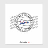 Kaart van de Caymaneilanden, poststempel Sticker (Vel)