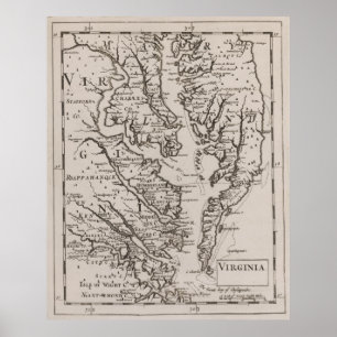  kaart van de Chesapeake Bay (1681) Poster
