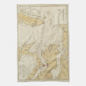  kaart van de Chesapeake Bay (1781) Theedoek (Verticaal)