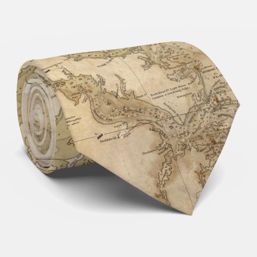 kaart van de Chesapeake Bay (1840) Stropdas (Opgerold)