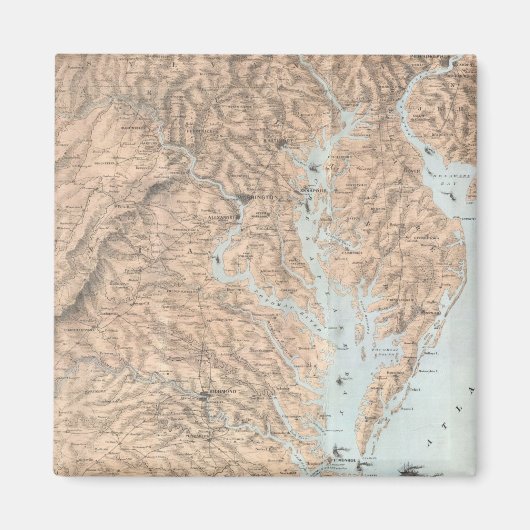  kaart van de Chesapeake Bay (1861) Magneet (Voorkant)