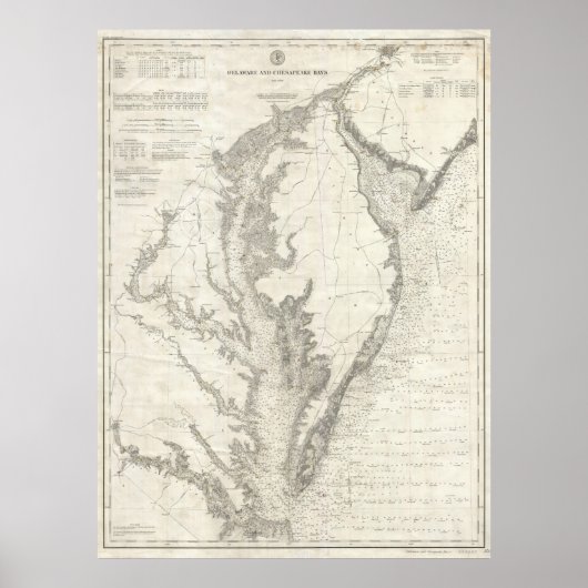  kaart van de Chesapeake Bay (1893) Poster (Voorkant)