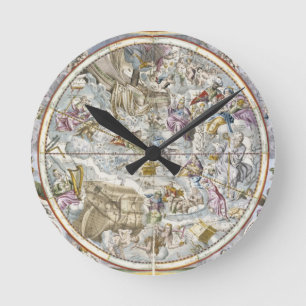 Kaart van de Christelijke constellaties zoals die Ronde Klok
