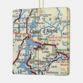  kaart van de Coeur d'Alene Keramisch Ornament (Links)