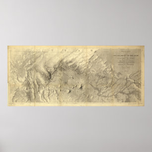 kaart van de Colorado (1858) Poster