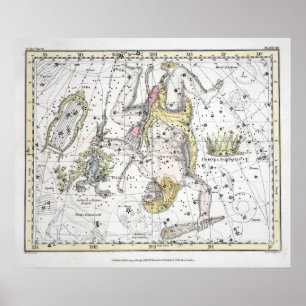 Kaart van de Constellaties Bord VIII Poster