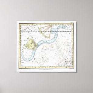 Kaart van de constellaties Bord XXVI Canvas Afdruk
