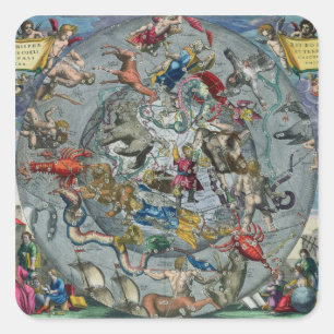 Kaart van de Constellaties van het Noorden Vierkante Sticker