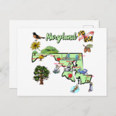 kaart van de deelstaat Maryland, VS, grote steden (Voorkant / Achterkant)