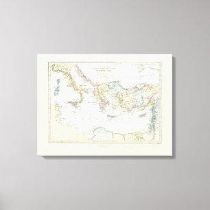 Kaart van de dienstreis van Apostle Paul Canvas Afdruk
