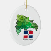Kaart van de Dominicaanse Republiek Keramisch Ornament (Rechts)