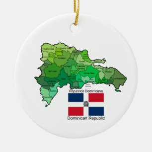 Kaart van de Dominicaanse Republiek Keramisch Ornament