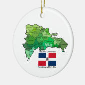 Kaart van de Dominicaanse Republiek Keramisch Ornament (Links)