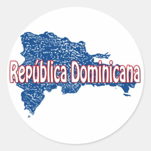 kaart van de Dominicaanse Republiek Ronde Sticker