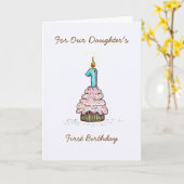 Kaart van de eerste verjaardag van de dochter (Gele Bloem)