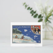 Kaart van de eilanden, Native in a Canoe (Staand voorkant)