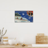 Kaart van de eilanden, Native in a Canoe Poster (Keuken)