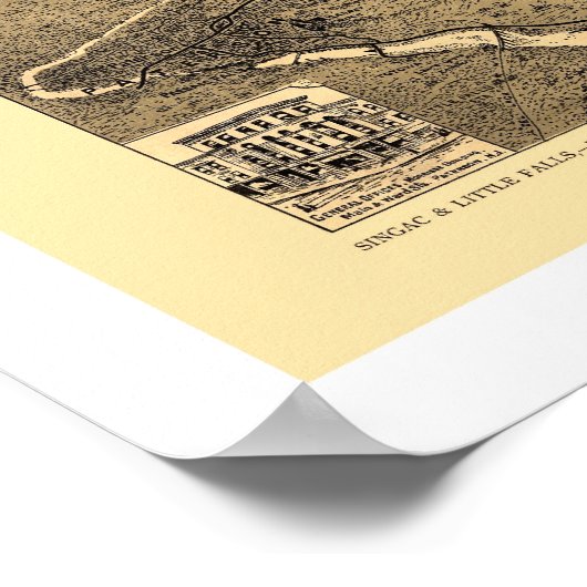 Kaart van de elektrische spoorweg 1894 poster (Hoek)