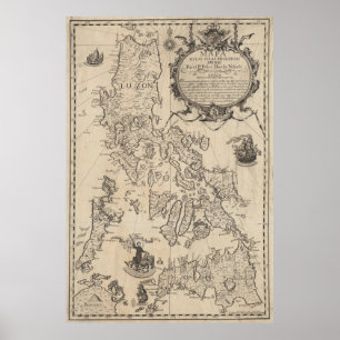  kaart van de Filipijnen (1744) Poster